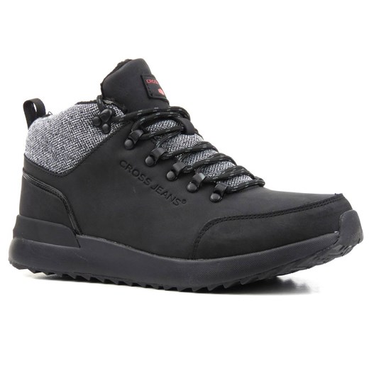 Trzewiki, buty męskie zimowe CROSS JEANS EE1R4113C, czarne ze sklepu ulubioneobuwie w kategorii Buty zimowe męskie - zdjęcie 178871406