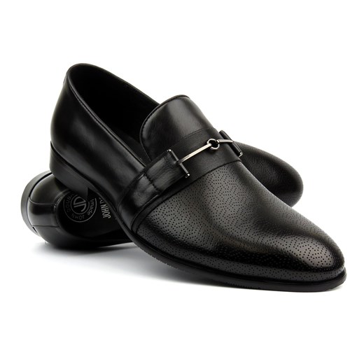 Eleganckie mokasyny, półbuty męskie JOHN DOUBARE V968-109-T1, czarne ze sklepu ulubioneobuwie w kategorii Mokasyny męskie - zdjęcie 178871818