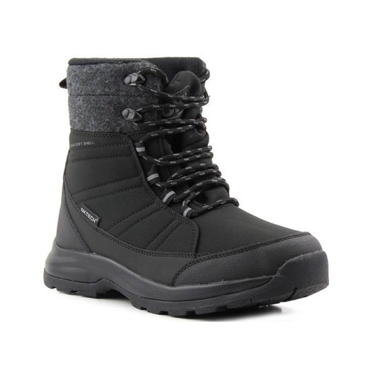 Śniegowce, buty zimowe damskie z materiałem Softshell - DK TECH 2104, czarne ze sklepu ulubioneobuwie w kategorii Śniegowce damskie - zdjęcie 178872118