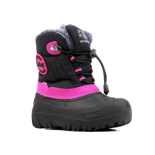 Śniegowce dziecięce LEE COOPER LCJ-21-44-0523K, czarne z różem ze sklepu ulubioneobuwie w kategorii Buty zimowe dziecięce - zdjęcie 178873999