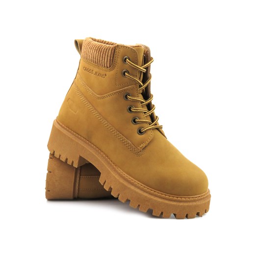 Trapery, ciepłe buty damskie zimowe - Cross Jeans MM2R4011, brązowe ze sklepu ulubioneobuwie w kategorii Buty trekkingowe damskie - zdjęcie 178875258