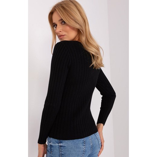Sweter z golfem czarny PM-SW-1087.09, Kolor czarny, Rozmiar S/M, P-M ze sklepu Primodo w kategorii Swetry damskie - zdjęcie 178878925
