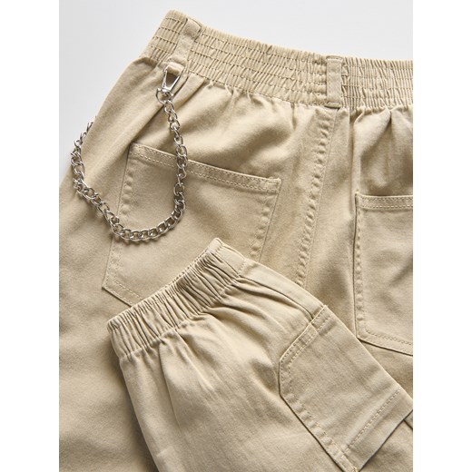 Reserved - Spodnie z łańcuszkiem - beżowy Reserved 164 (13 lat) Reserved