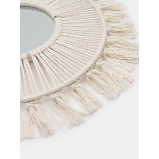 Sinsay - Lustro z ozdobnymi frędzlami - kremowy Sinsay One Size Sinsay