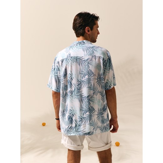 Koszula męska Sinsay z krótkim rękawem z klasycznym kołnierzykiem 