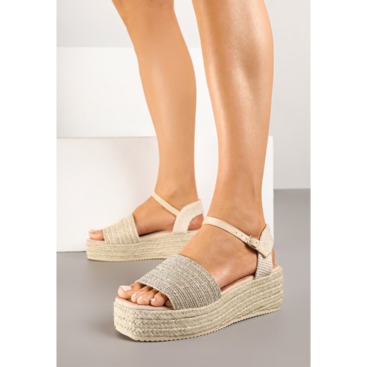 Espadryle damskie Renee na koturnie z klamrą 