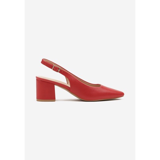 Czerwone Sandały na Słupku Typu Slingback Felvania Renee 37 okazja renee.pl