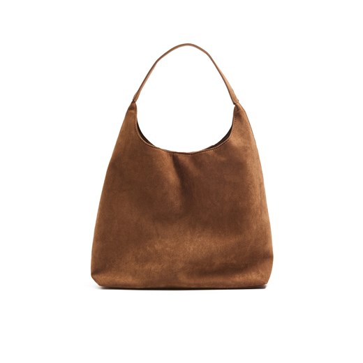 Cropp - Duża brązowa torebka hobo - brązowy Cropp Uniwersalny Cropp