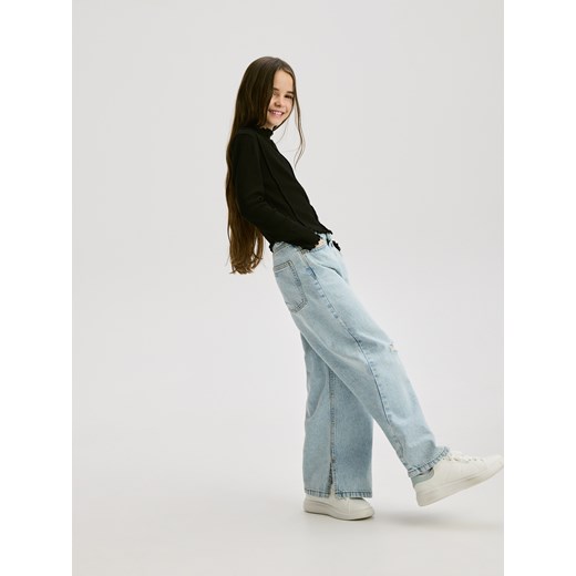 Reserved - Prążkowana koszulka - czarny Reserved 128 (7-8 lat) okazja Reserved