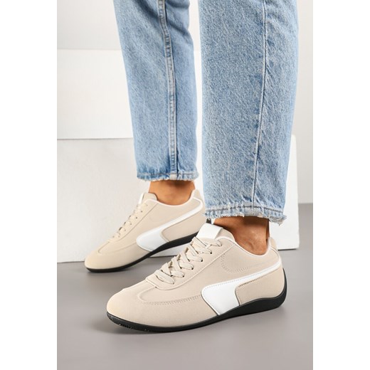 Beżowe Sneakersy w Stylu Kultowych Tenisówek Virritia ze sklepu born2be.pl w kategorii Buty sportowe damskie - zdjęcie 178889235