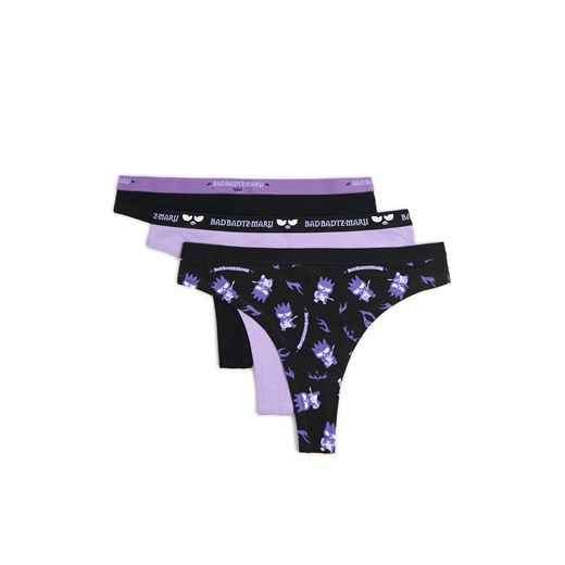 Cropp - Majtki stringi 3 pack Bad Badtz-Maru - fioletowy ze sklepu Cropp w kategorii Majtki damskie - zdjęcie 178894546
