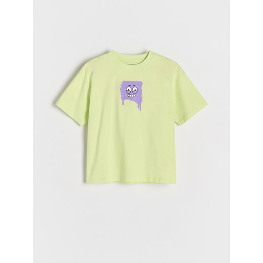 Reserved - T-shirt z nadrukiem - jasnozielony ze sklepu Reserved w kategorii T-shirty chłopięce - zdjęcie 178894619