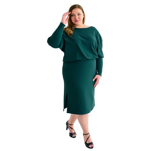 Sukienka FSU1064 BUTELKOWA ZIELEŃ Fokus 50 promocja fokus.pl