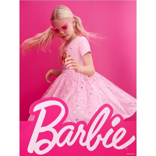 Sinsay - Sukienka Barbie - różowy Sinsay 110 Sinsay