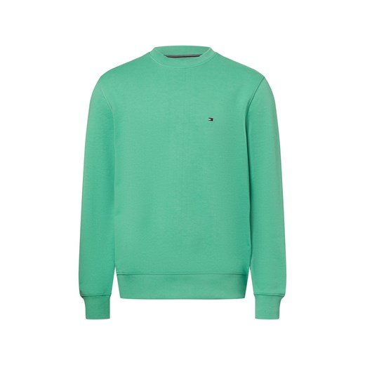 Tommy Hilfiger Bluza męska Mężczyźni Bawełna groszkowy jednolity ze sklepu vangraaf w kategorii Bluzy męskie - zdjęcie 178899478