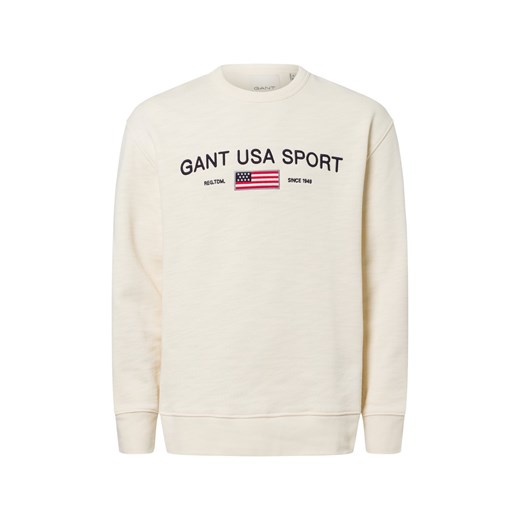 Gant Bluza męska Mężczyźni Bawełna piaskowy jednolity ze sklepu vangraaf w kategorii Bluzy męskie - zdjęcie 178899509