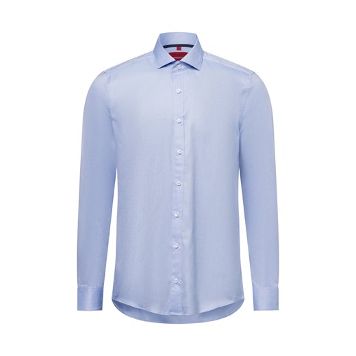 Finshley & Harding Męska koszula biznesowa - Easy Care Mężczyźni Slim Fit Bawełna jasnoniebieski jednolity ze sklepu vangraaf w kategorii Koszule męskie - zdjęcie 178899519
