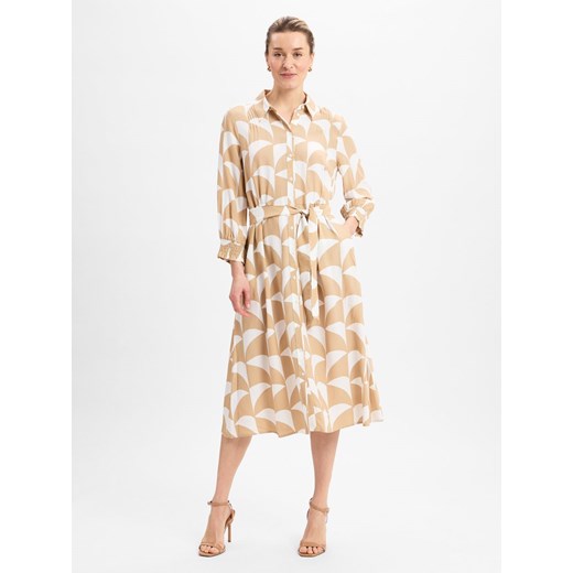 More & More Damska sukienka na co dzień Kobiety wiskoza brązowy wzorzysty ze sklepu vangraaf w kategorii Sukienki - zdjęcie 178899619