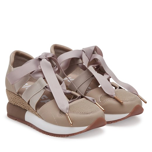 Espadryle damskie Gioseppo casualowe na koturnie z klamrą tkaninowe 