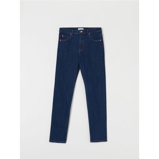 Sinsay - Jeansy straight mid waist - niebieski ze sklepu Sinsay w kategorii Jeansy damskie - zdjęcie 178911578