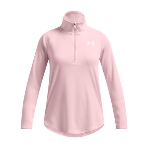 Dziewczęca bluza treningowa nierozpinana bez kaptura Under Armour Tech Graphic 1/2 Zip - różowa ze sklepu Sportstylestory.com w kategorii Bluzy dziewczęce - zdjęcie 178911769