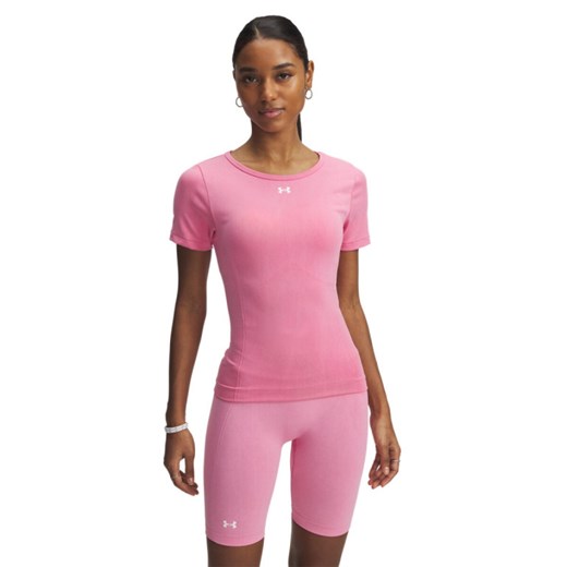 Damska koszulka treningowa Under Armour Vanish Seamless Washed SS - różowa ze sklepu Sportstylestory.com w kategorii Bluzki damskie - zdjęcie 178911798