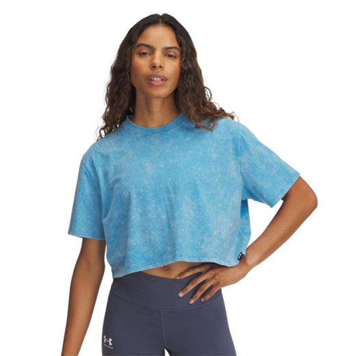 Damski t-shirt basic Under Armour UA Rival Wash SS - niebieski ze sklepu Sportstylestory.com w kategorii Bluzki damskie - zdjęcie 178911855