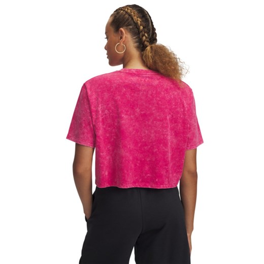 Damski t-shirt basic Under Armour UA Rival Wash SS - różowy ze sklepu Sportstylestory.com w kategorii Bluzki damskie - zdjęcie 178911859