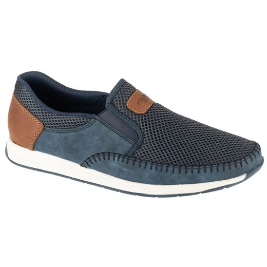 Buty Rieker Moccasins 11954-14 granatowe niebieskie ze sklepu ButyModne.pl w kategorii Mokasyny męskie - zdjęcie 178913738