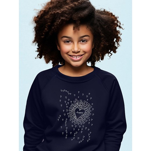 WOOOP Bluza &quot;Happy Hearts&quot; w kolorze granatowym ze sklepu Limango Polska w kategorii Bluzy dziewczęce - zdjęcie 178914897