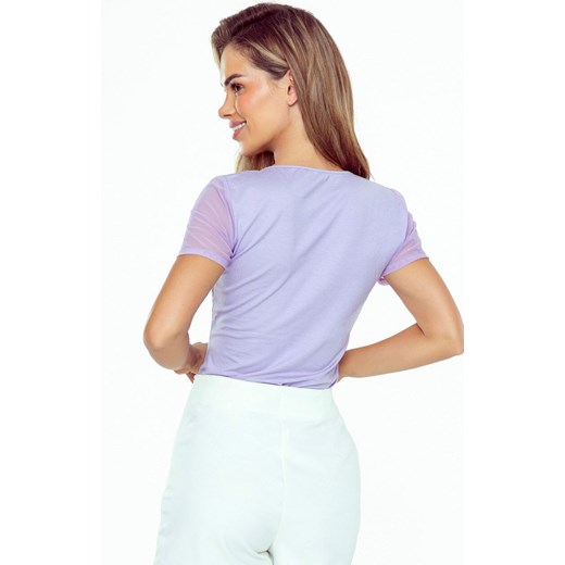Bluzka damska na krótki rękaw fioletowa Maryla, Kolor fioletowy, Rozmiar S, Eldar ze sklepu Intymna w kategorii Bluzki damskie - zdjęcie 178915528