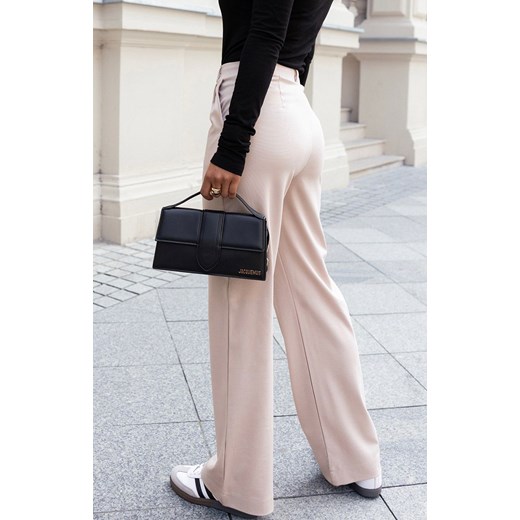 Szerokie spodnie damskie beżowe z gumą w pasie Darren T32, Kolor beżowy, Rozmiar L, Ivon ze sklepu Intymna w kategorii Spodnie damskie - zdjęcie 178915889