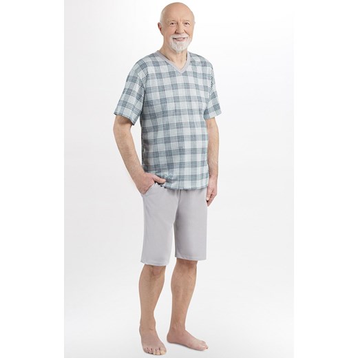 Krótka piżama męska Michał I 400 09, Kolor szary-wzór, Rozmiar M, MARTEL ze sklepu Intymna w kategorii Piżamy męskie - zdjęcie 178916009