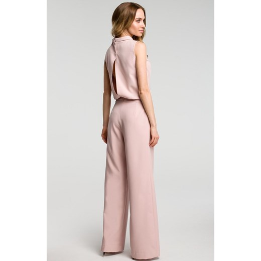 MOE kombinezon wieczorowy z szerokimi nogawkami M382, Kolor róż pudrowy, Rozmiar S, MOE ze sklepu Intymna w kategorii Sukienki - zdjęcie 178916035