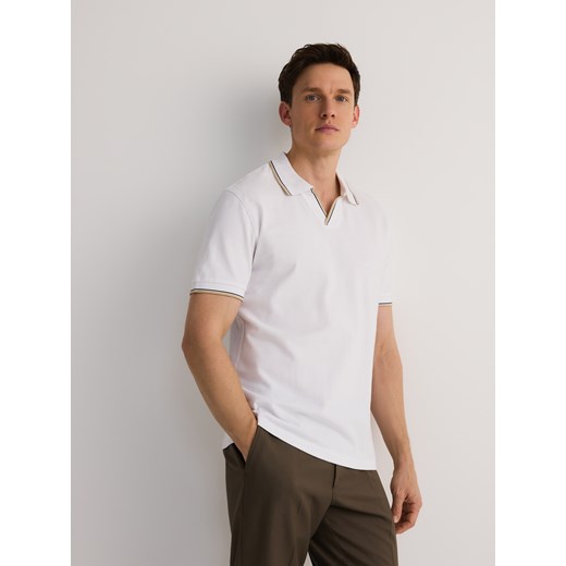 Reserved - Koszulka polo regular fit - biały Reserved L Reserved