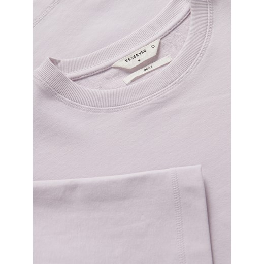 Reserved - Bawełniany t-shirt boxy - lawendowy Reserved L Reserved