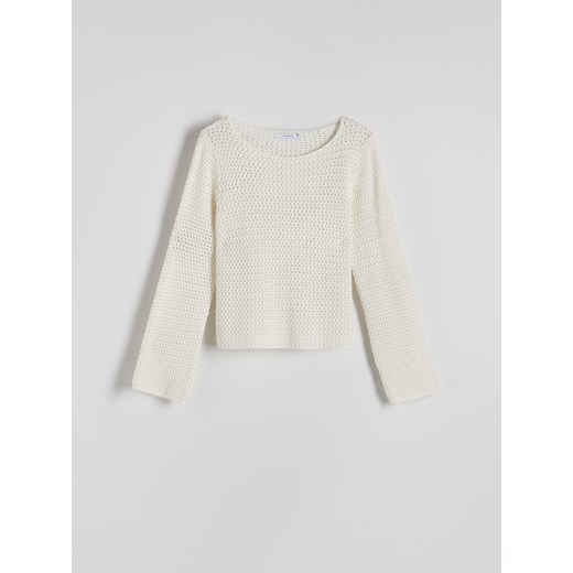Reserved - Ażurowy sweter - złamana biel Reserved S Reserved