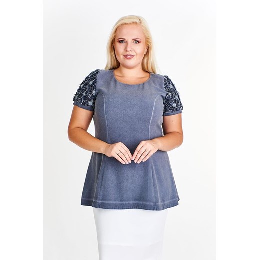 Tunika FTU366 CZARNY jeans ze sklepu fokus.pl w kategorii Bluzki damskie - zdjęcie 178926336