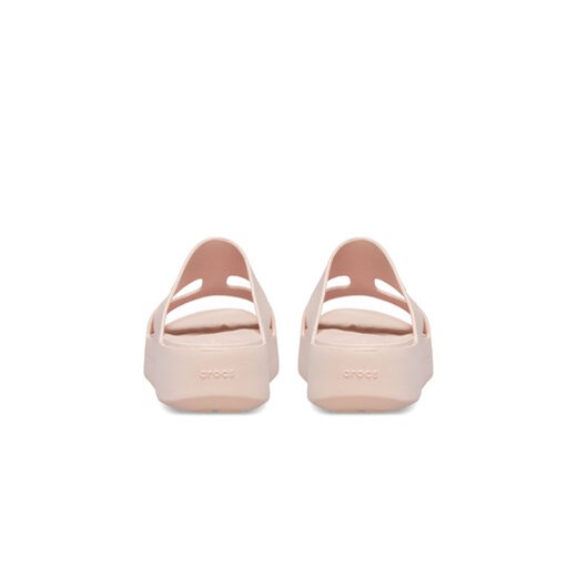 Klapki damskie Crocs letnie beżowe płaskie z gumy bez zapięcia 