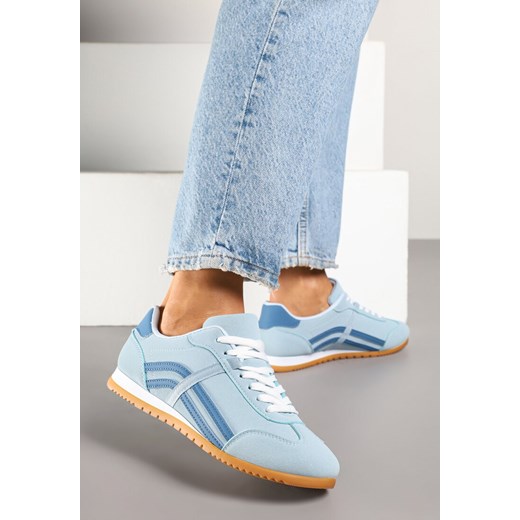 Niebieskie Sneakersy przed Kostkę z Paskami na Cholewce Deniffia ze sklepu renee.pl w kategorii Buty sportowe damskie - zdjęcie 178928848