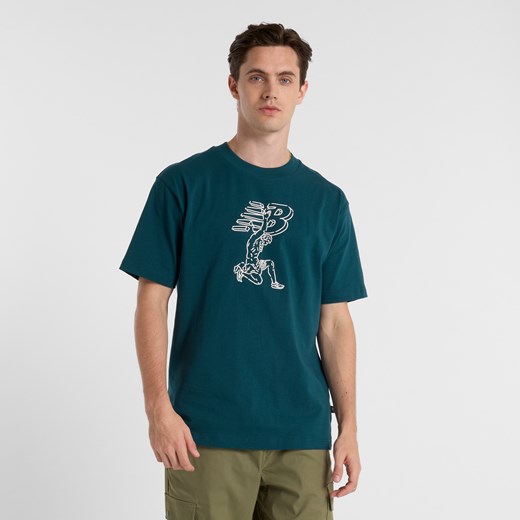 Koszulka męska New Balance MT51978DOE – zielona ze sklepu New Balance Poland w kategorii T-shirty męskie - zdjęcie 178929696