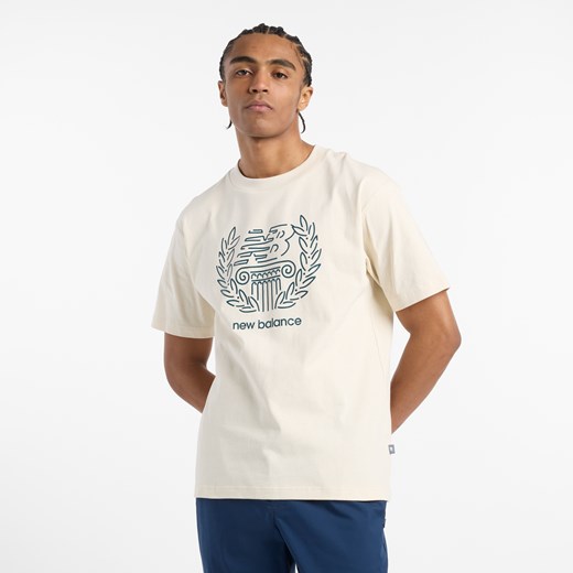 Koszulka męska New Balance MT51974LIN – beżowa ze sklepu New Balance Poland w kategorii T-shirty męskie - zdjęcie 178929699