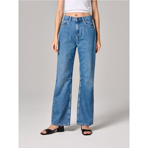 Sinsay - Jeansy wide leg high waist - niebieski ze sklepu Sinsay w kategorii Jeansy damskie - zdjęcie 178933647