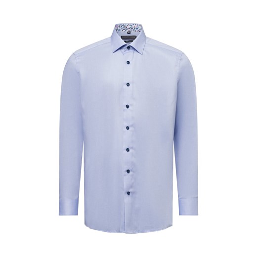 Finshley & Harding Męska koszula biznesowa - Easy Care Mężczyźni Modern Fit Bawełna jasnoniebieski jednolity ze sklepu vangraaf w kategorii Koszule męskie - zdjęcie 178936738
