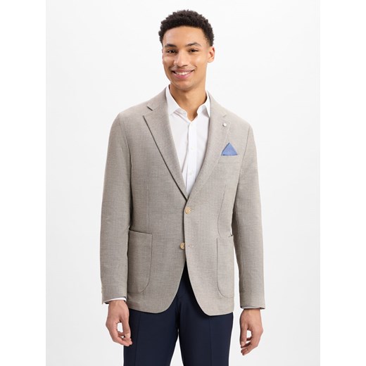 Andrew James New York Kurtka męska Mężczyźni Regular Fit Bawełna beżowy wzorzysty ze sklepu vangraaf w kategorii Marynarki męskie - zdjęcie 178936749
