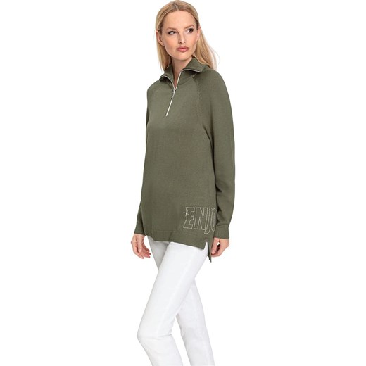 Heine Sweter w kolorze khaki ze sklepu Limango Polska w kategorii Swetry damskie - zdjęcie 178939899