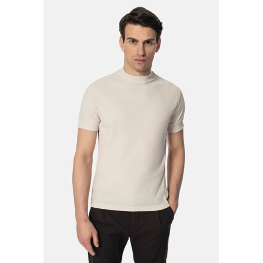 T SHIRT ZAUN BEŻOWY Z BAWEŁNĄ ze sklepu Recman w kategorii T-shirty męskie - zdjęcie 178941607