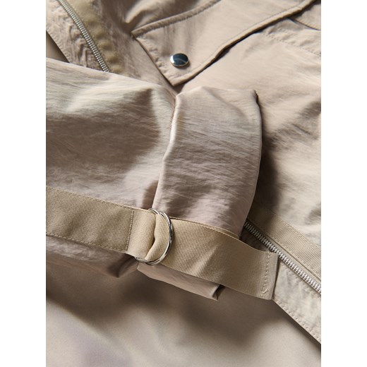 Parka damska Reserved z poliamidu beżowa casual 