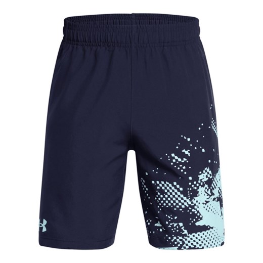Chłopięce spodenki treningowe Under Armour UA Tech Woven Graphic Short - granatowe ze sklepu Sportstylestory.com w kategorii Spodenki męskie - zdjęcie 178945497