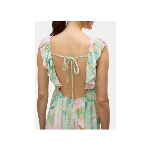 Sukienka Vero Moda bez rękawów wielokolorowa w serek maxi w kwiaty 